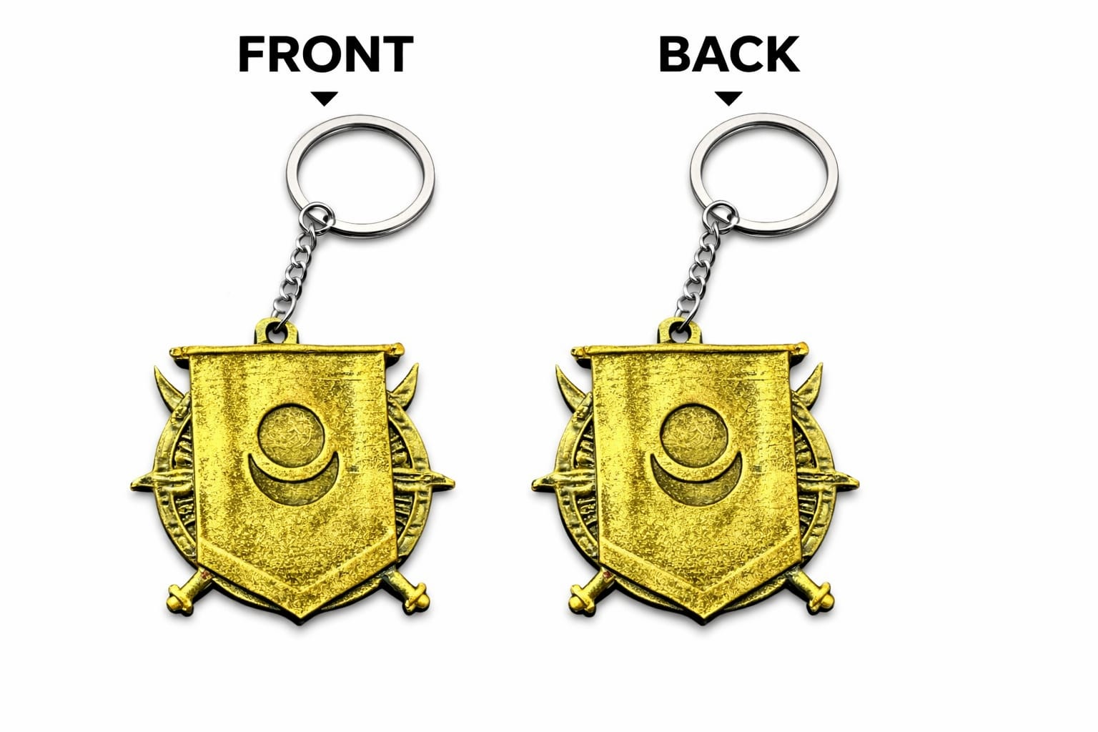 FLAG SHIELD KEY CHAIN- ANTIQUE GOLD